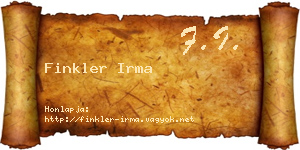 Finkler Irma névjegykártya